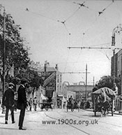 overhead trolley bus wires support called a boom