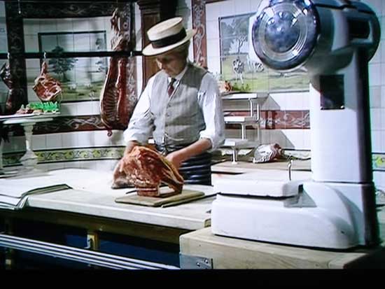 Inside an old butcher's shop