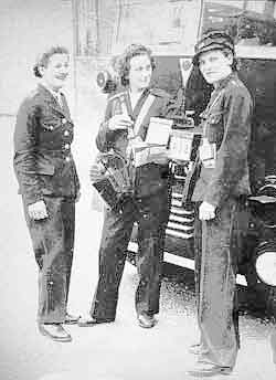 Women bus conductors, known as clippies, during World War Two.