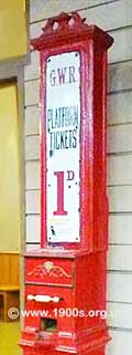 Machine for selling platform tickets at stations, 1940s