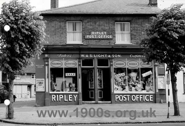 small post office selling clothing, mid 20th century