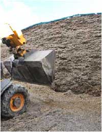 Silage clamp being opened