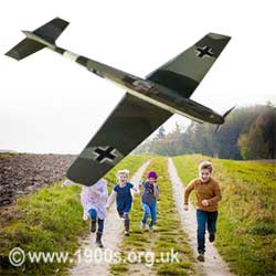 children being strafed by German aircraft in WW2