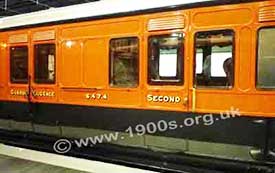 Second class train coach (then known as a train carriage), 1940s or 1950s