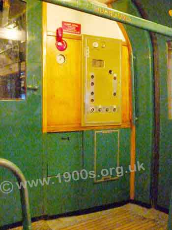 Controls for the guard, inside every old London Underground compartment