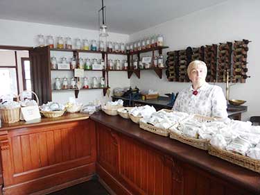 shop counter between assistant and customer