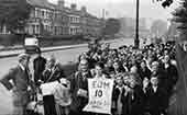 Practice for evacuation day from Silver Street School, August 1939