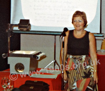 Teacher using an overhead projector (OHP)