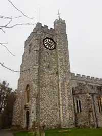 large clock on church tower