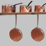 copper pots and pans