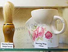 A man's shaving mug and brush, early 1900s